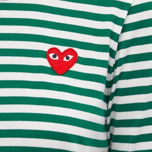 Comme des Garcons Play Women's Long Sleeve Heart Logo Stripe