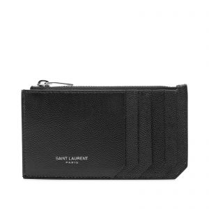 Saint Laurent Grain Leather Zip Card Case