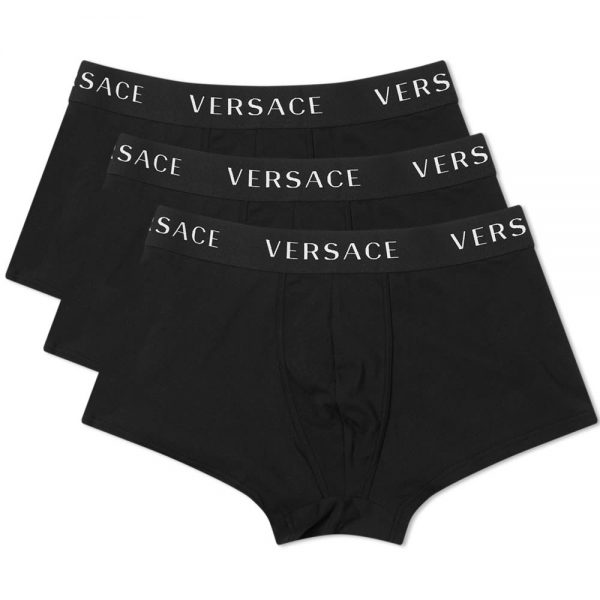 Versace Logo Waistband Trunks - 3 Pack