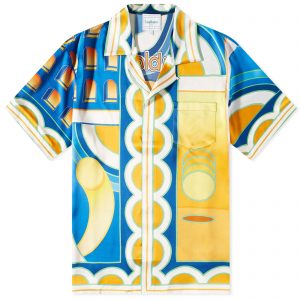 Casablanca Paysage Short Sleeve Silk Shirt