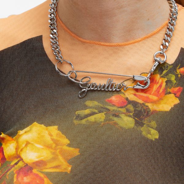 Jean Paul Gaultier Safety Pin Logo Necklace