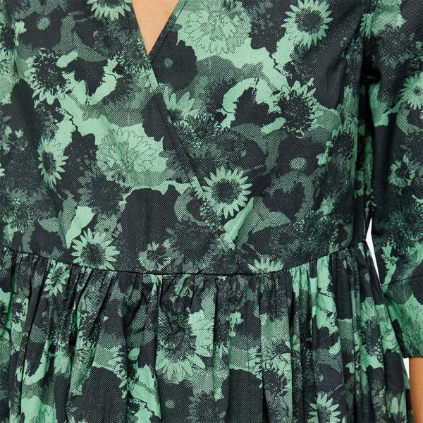 GANNI Printed Floral Midi Wrap Dress
