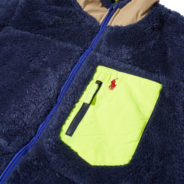 Polo Ralph Lauren Neon Panel Sherpa Zip Through