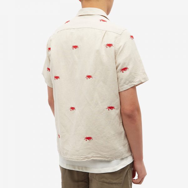 Portuguese Flannel Crab Embroidered Vacation Shirt