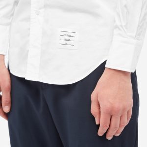 Thom Browne Grosgrain Placket Solid Poplin Shirt
