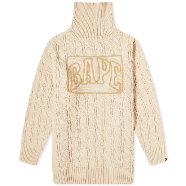 A Bathing Ape Logo Cable Knit Sweater