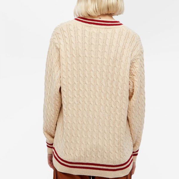 A Bathing Ape College Wide Cable Knit Sweater