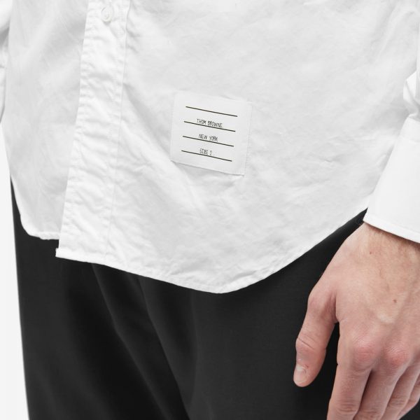 Thom Browne Grosgrain Arm Band Solid Poplin Shirt