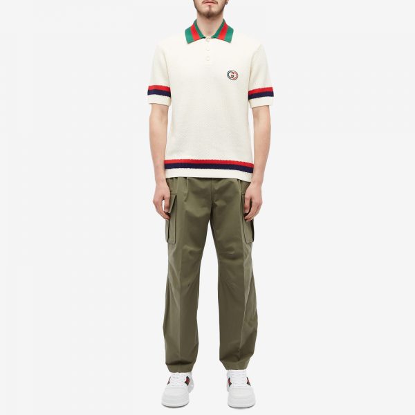 Gucci GG Logo Resort Knitted Polo
