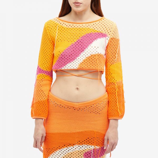House of Sunny Pompelmo Sunset Knitted Cropped Top