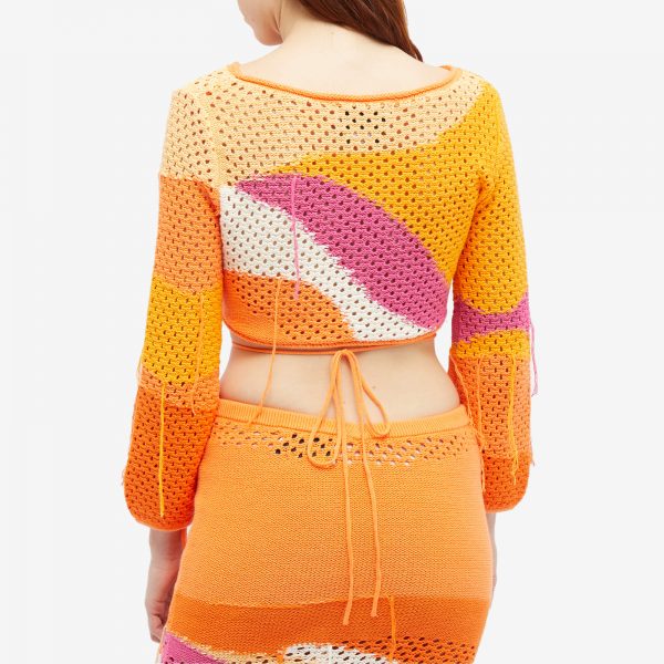 House of Sunny Pompelmo Sunset Knitted Cropped Top
