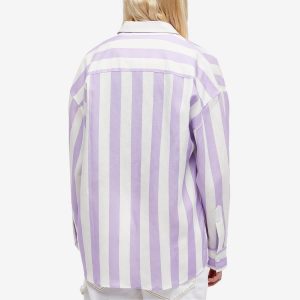 KITRI Mariana Lilac Stripe Boyfriend Shirt