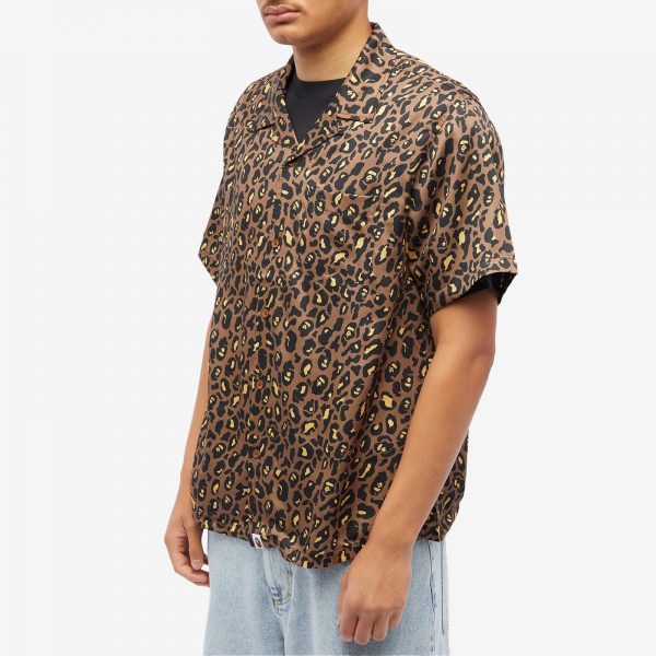 A Bathing Ape Leopard Open Collar Shirt