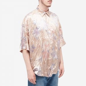 Acne Studios Setar Crinkled Flower Print Short Sleeve Shirt