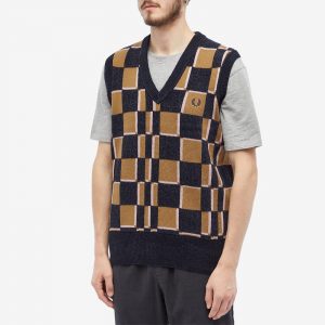 Fred Perry Glitch Chequerboard Knit Vest