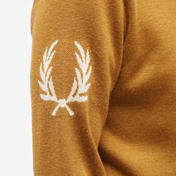 Fred Perry Intarsia Laurel Wreath Crew Neck Knit