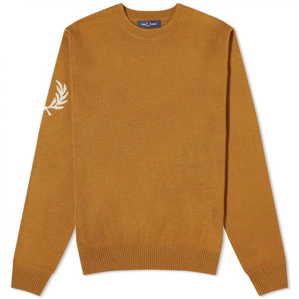 Fred Perry Intarsia Laurel Wreath Crew Neck Knit