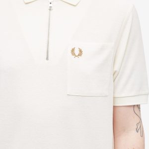 Fred Perry Textured Zip Neck Polo