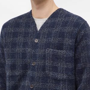 Universal Works Check Wool Fleece Cardigan