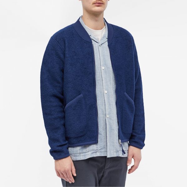 Universal Works Wool Fleece Zip Bomber Jacket