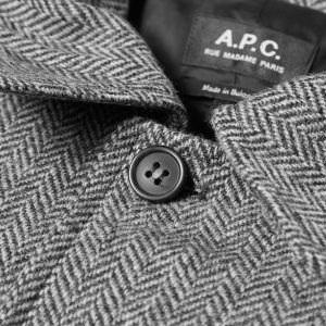 A.P.C. Pete Herringbone Wool Mac