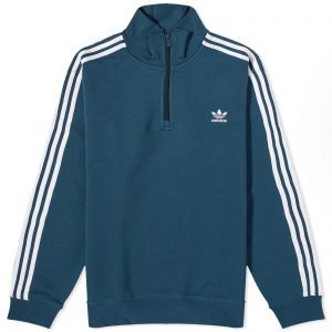 Adidas 3 Stripe Half Zip Crew Sweater
