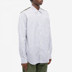 Comme Des Garçons Homme Cotton Stripe Nylon Panel Shirt