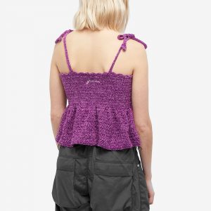 GANNI Velvet Crochet Bandeau Strap Top