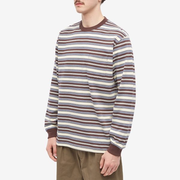 Beams Plus Long Sleeve Multi Stripe Pocket T-Shirt