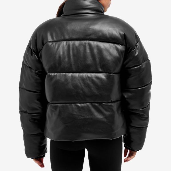 Good American Leather Look Puffer Jacket