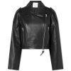 Agolde Remi Crop Leather Biker Jacket