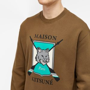 Maison Kitsune College Fox Printed Comfort Crew Sweat