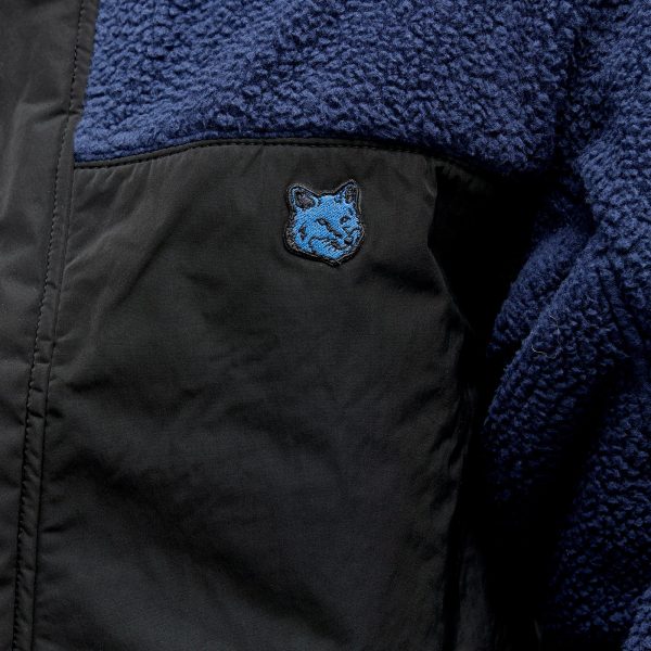Maison Kitsune College Fox Patch Color Block Fleece Jacket