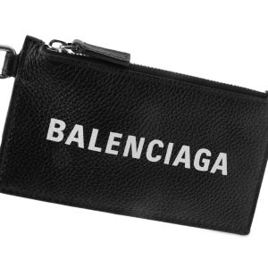 Balenciaga Logo Card Case On Key Ring