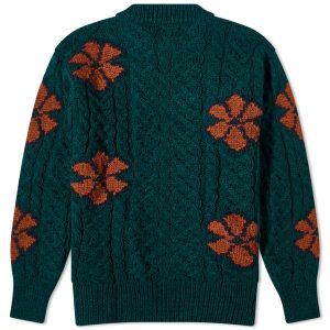 Howlin' Cabled Flowers Crew Knit