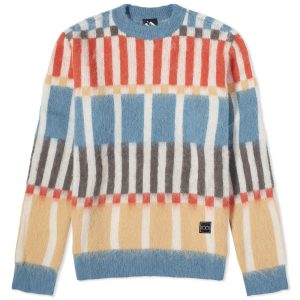 The Trilogy Tapes TTT Check Grid Mohair Crew Knit