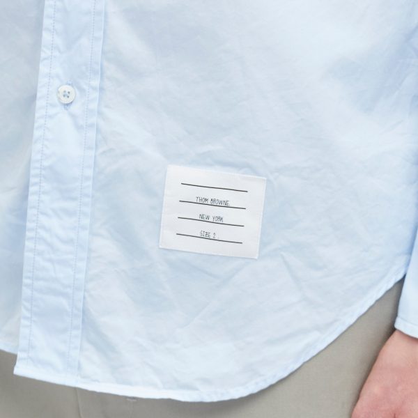 Thom Browne Grosgrain Arm Band Solid Poplin Shirt
