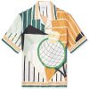 Casablanca Court Abstrait Short Sleeve Silk Shirt