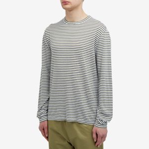 Officine Générale French Linen Stripe Long Sleeve T-Shirt