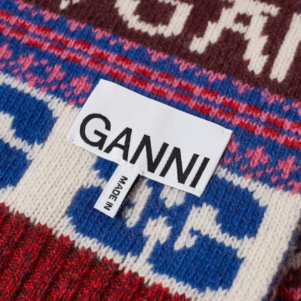 GANNI Graphic Wool Scarf