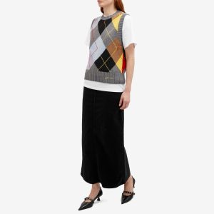 GANNI Harlequin Wool Mix Knit Vest