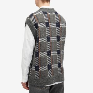 Fred Perry Glitch Tartan Knitted Vest