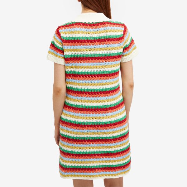 KITRI Ridley Multi Striped Crochet Knit Mini Dress