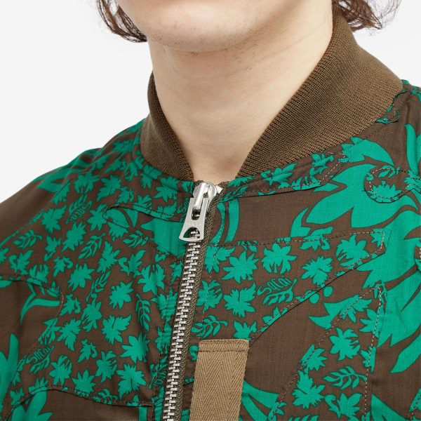 Sacai Floral Embroidered Patch Bomber Jacket