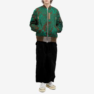 Sacai Floral Embroidered Patch Bomber Jacket