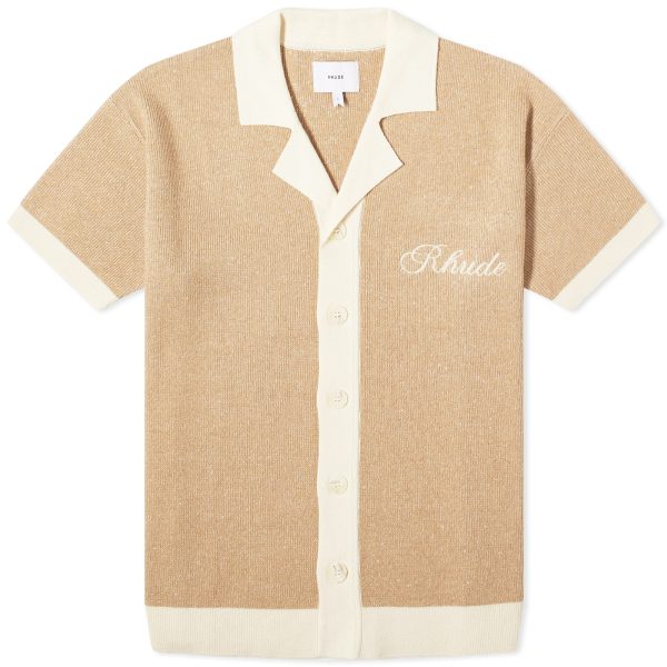 Rhude Contrast Knit Button-Up Polo