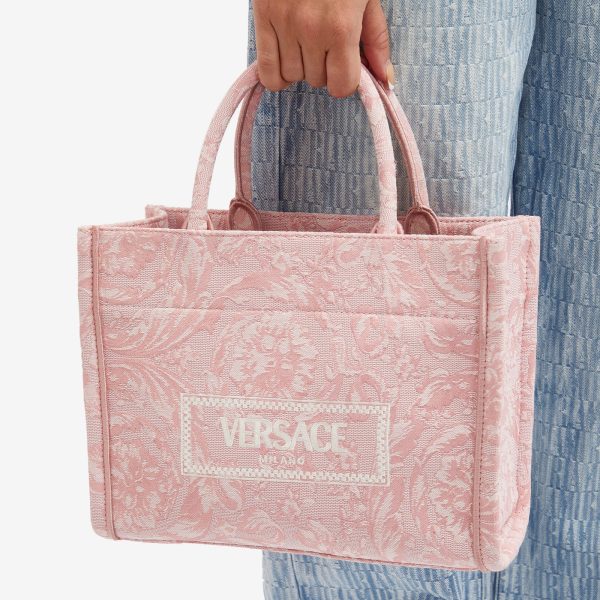 Versace Medium Tote Bag In Embroidery Jacquard