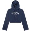 Versace Cropped Hoodie With Front Logo