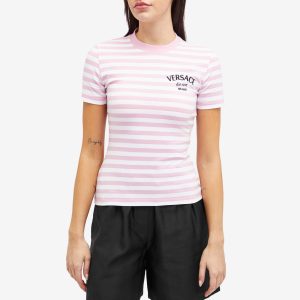 Versace Fitted Stripe Logo T-Shirt