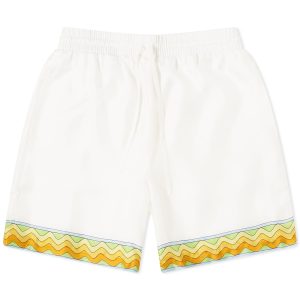 Casablanca Tennis Club Silk Drawstring Shorts